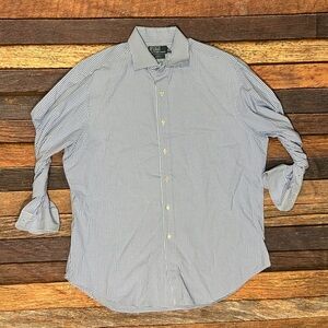 Polo Ralph Lauren Regent Checkered Long Sleeve Button Down Shirt Classic Blue